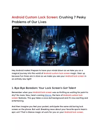 Android Custom Lock Screen_ Crushing 7 Pesky Problems of Our Lives