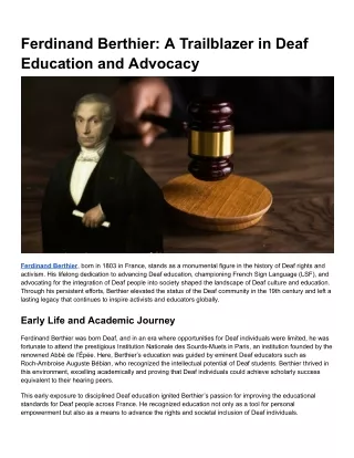 Ferdinand Berthier_ A Trailblazer in Deaf Education and Advocacy