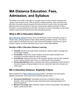 MA Distance Education_ Fees, Admission, and Syllabus