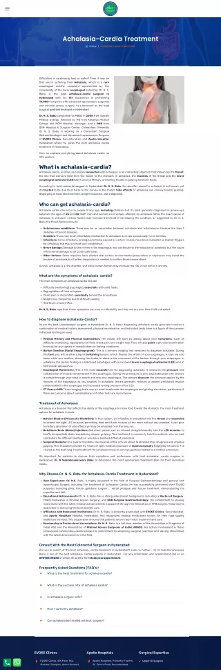 Achalasia-Cardia Treatment