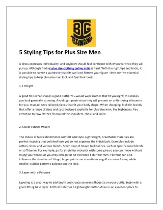 5 Styling Tips For Plus Size Men