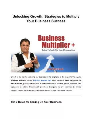 Unlocking Growth: Strategies to Multiply Your Business Success