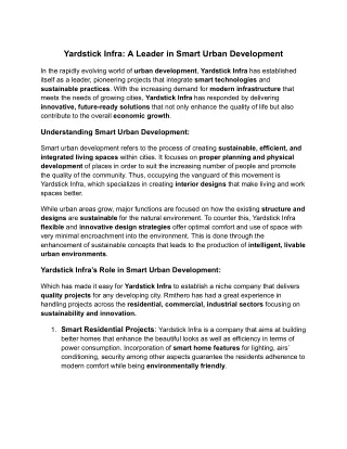 Yardstick Infra_ A Leader in Smart Urban Development