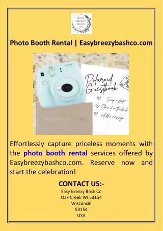 Photo Booth Rental  Easybreezybashco.com