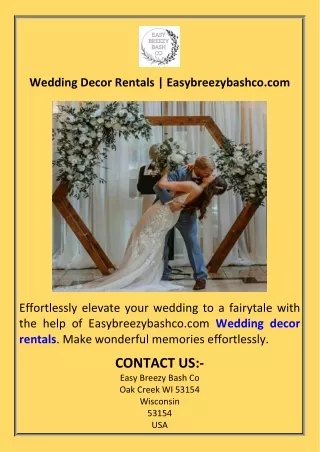 Wedding Decor Rentals  Easybreezybashco.com