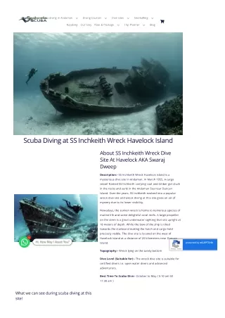 Explore SS Inchkeith Wreck Dive Site on Havelock Island