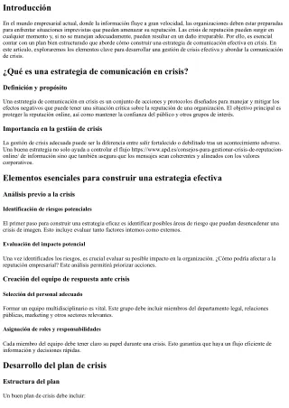 Cómo construir una estrategia de comunicación efectiva en crisis