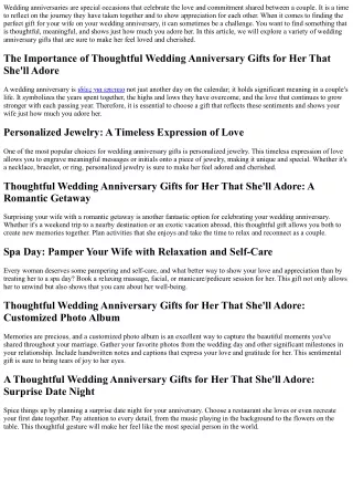 Thoughtful Wedding Anniversary Gifts for Her That She'll Adore