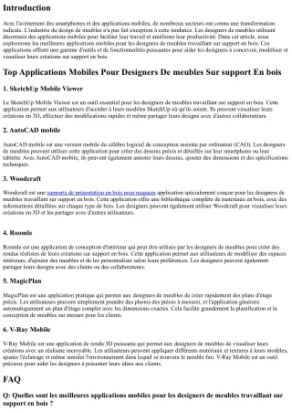Top Applications Mobiles Pour Designers De meubles Sur support En bois