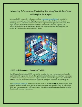 Unlocking E-Commerce Success: Effective Digital Marketing Strategies