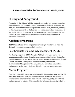 International School of Business and Media