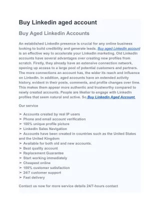 Buy Linkedin aged account