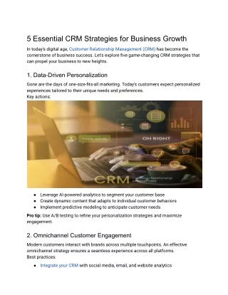 5 Essential CRM Strategies for Business Growth