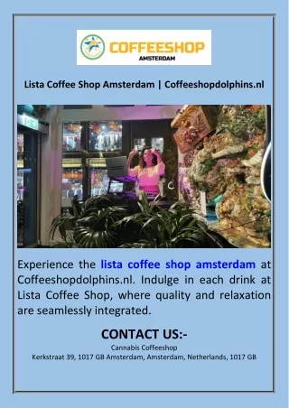 Lista Coffee Shop Amsterdam  Coffeeshopdolphins.nl