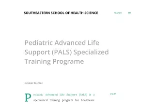 Pediatric Advanced Life Support (PALS) Specialized Training Programe