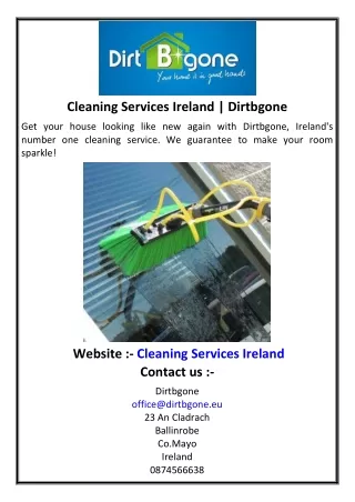 Cleaning Services Ireland | Dirtbgone