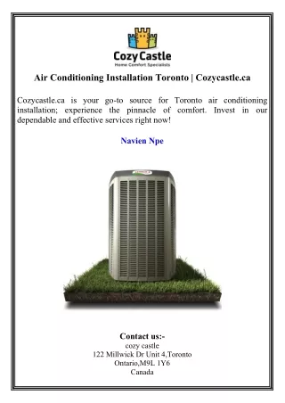 Air Conditioning Installation Toronto  Cozycastle.ca