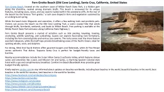 Fern Grotto Beach (Old Cove Landing) in Santa Cruz, California, USA