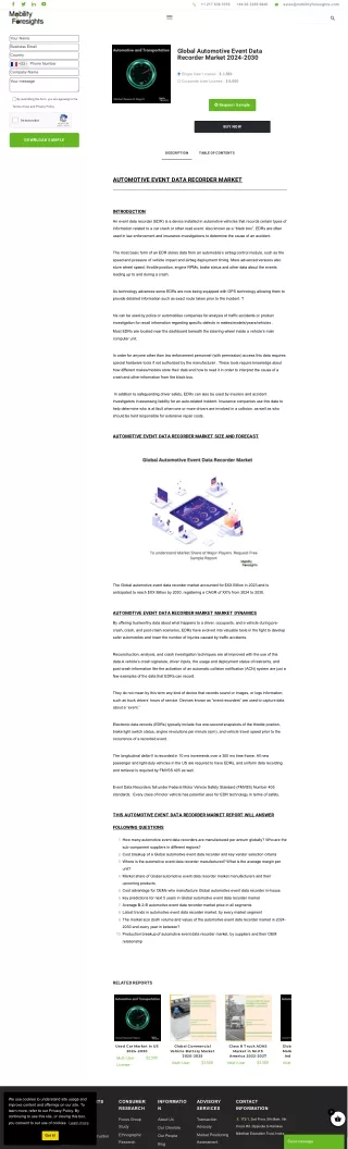 Driving Insights: The Future of the Automotive Event Data Recorder Market