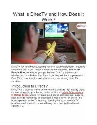 What is DirecTV and How Does It Work