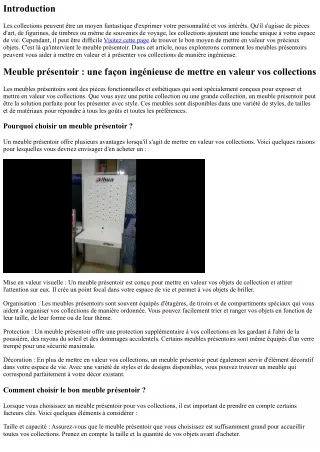 Meuble présentoir : une façon ingénieuse de mettre en valeur vos collections