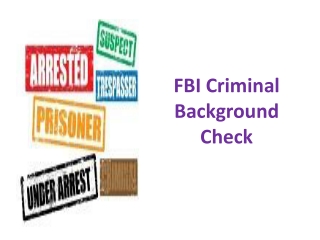FBI Criminal Background Check