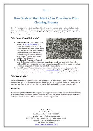 How Walnut Shell Media Can Transform Your Cleaning Process