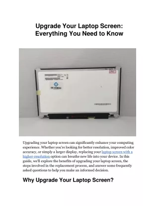 Upgrade Your Laptop Screen_ Everything You Need to Know