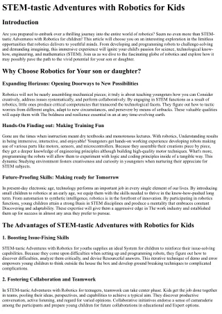STEM-tastic Adventures with Robotics for Kidsfor youthsfor teenagersfor children