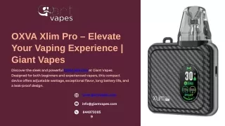 OXVA Xlim Pro – Elevate Your Vaping Experience  Giant Vapes