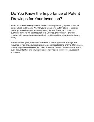 Do You Know the Importance of Patent Drawings for Your Invention?