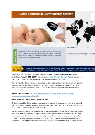 Contactless Thermometer Market to Witness Massive Growth by 2030