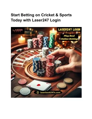 Start Betting on Cricket & Sports Today with Laser247 Login