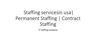 staffing services in usa | permanent staffing | contract staffing