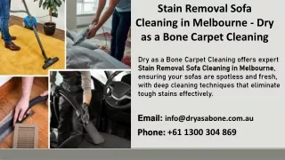 Stain Removal Sofa Cleaning in Melbourne - Dry as a Bone Carpet Cleaning