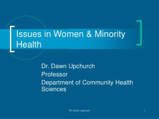 Issues in Women &amp; Minority Health