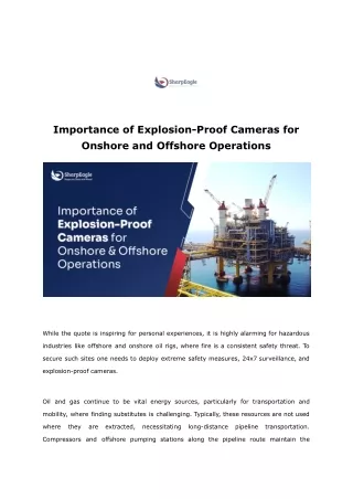 Importance of Explosion-Proof Cameras for Onshore and Offshore Operations