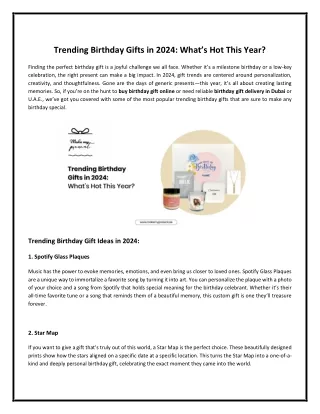 Trending Birthday Gifts in 2024: What’s Hot This Year?