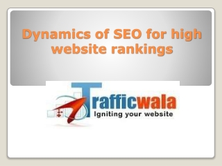 Dynamics of SEO for high website rankings