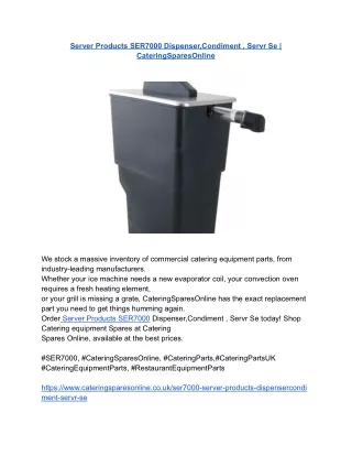 Server Product  SER 7000 Dispenser,Condiment , Servr Se _ CateringSparesOnline