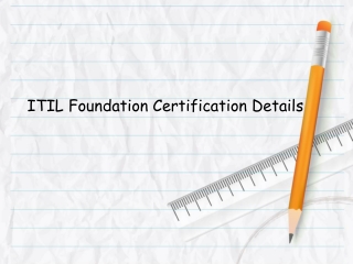 ITIL Foundation Certification Details