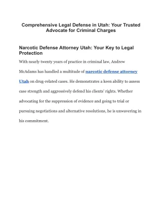 Comprehensive Legal Defense in Utah_ Your Trusted Advocate for Criminal Charges