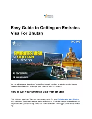 Easy Guide to Getting an Emirates Visa For Bhutan