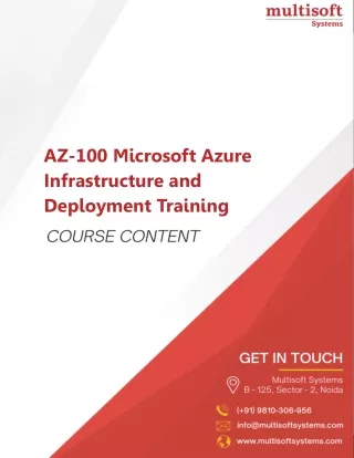 AZ-100 : Microsoft Azure Infrastructure & Deployment Training