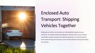 Enclosed Auto Transport