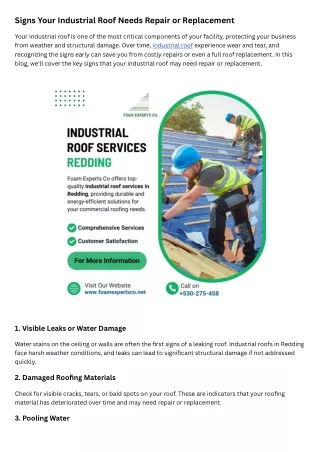 Signs Your Industrial Roof Needs Repair or Replacement