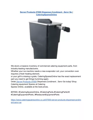 Server Product  07000 Dispenser,Condiment , Servr Se _ CateringSparesOnline