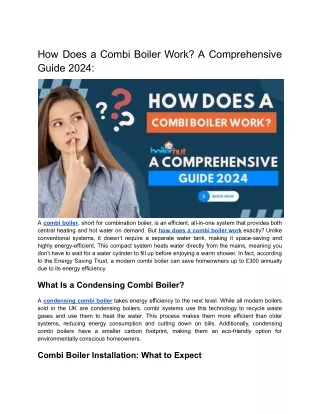 How Does a Combi Boiler Work