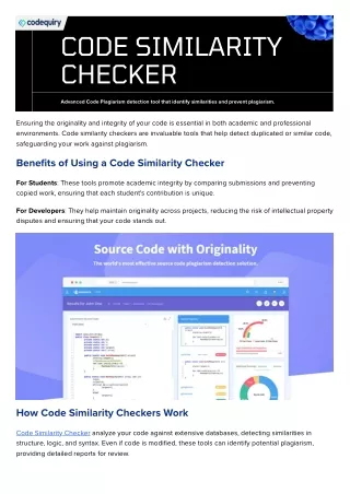 Protect Your Code with Codequiry’s Advanced Similarity Checker