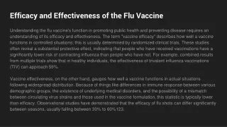 Efficacy and Effectiveness of the Flu Vaccine (1)